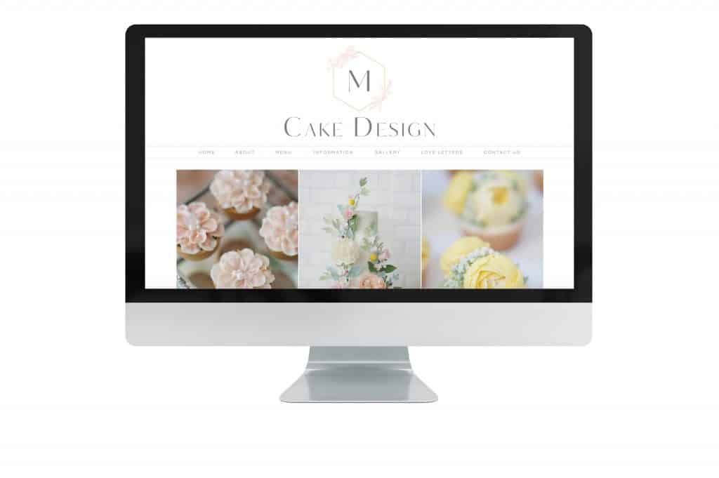 Mock up image of the M Cake Design Website 