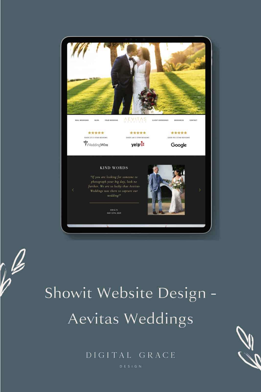 Aevitas Weddings Showit Website Design