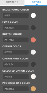 Customize your Interact quiz with brand colors and fonts