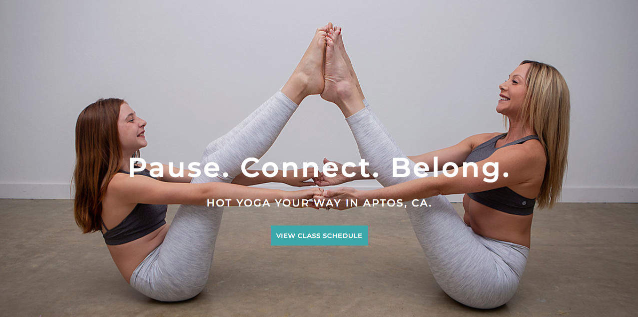 Screenshot of Hotsource Yoga's website hero image that has great brand photography