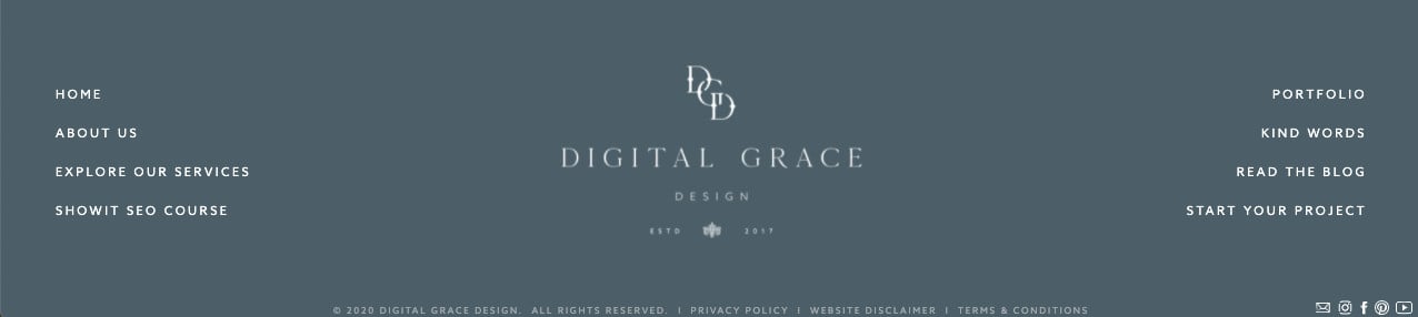 Digital Grace Design Website Footer