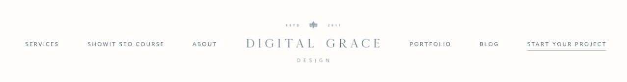 Digital Grace Design website navigation