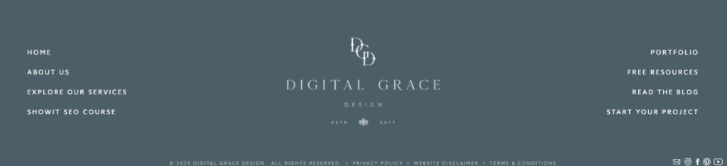 Digital Grace Design Website Footer