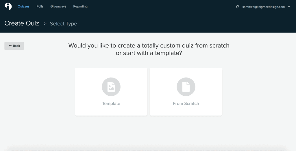 Create an Interact quiz from a template or from scratch