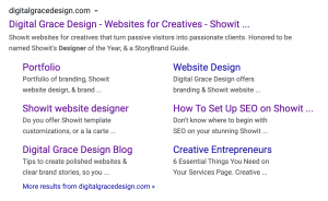 Screenshot of Digital Grace Design Google search result