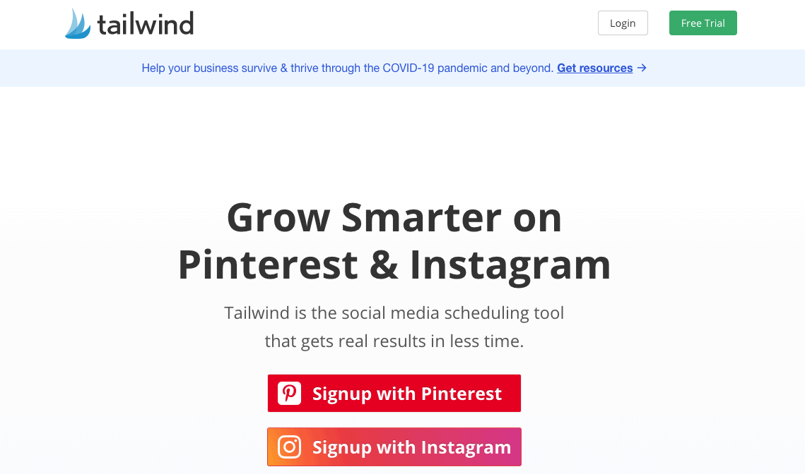 Tailwind platform for Pinterest management