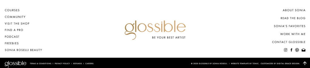 Glossible Website Navigation Example