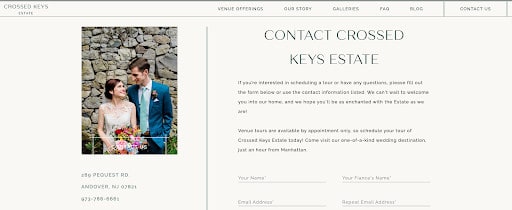 Crossed Keys Estate Venue Location Contact Page